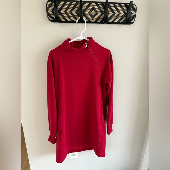 Athleta Cozy Karma Sweatshirt Dress - Red - Size Medium - Picture 4 of 16
